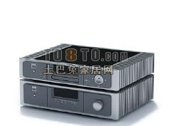 Gray Multimedia Dvd Player 3d model