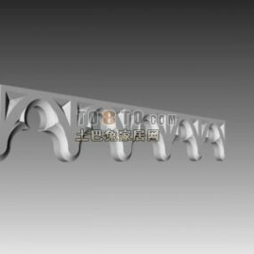 European Classic Top Frame Carved Style 3d model