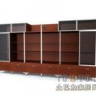 Wall Office Cabinet Red Mdf