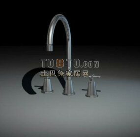 Kitchen Tap Stainless Steel Material 3d model