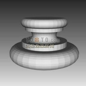Base de colonne cylindrique en pierre ronde modèle 3D