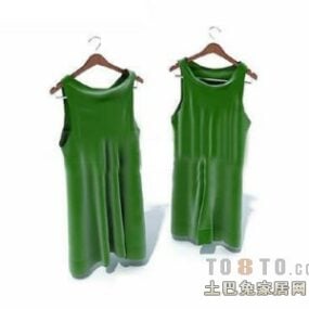 Green Dress Clothes With Hanger 3d model