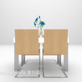Dinning White Table Chair Set Combination 3d model