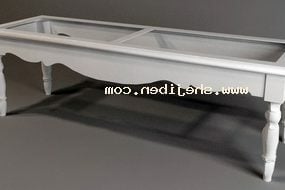 Bureau console chêne noyer modèle 3D
