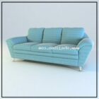 Three Seats Sofa Blue Color