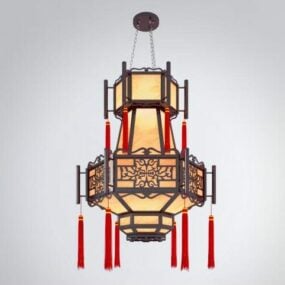מנורת תקרה סינית מסורתית דגם תלת מימד