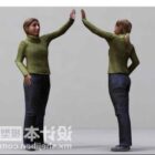 High Five Woman Character