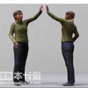 High Five Woman Charakter 3D-Modell