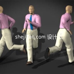 Lowpoly Homme en costume d'affaires modèle 3D