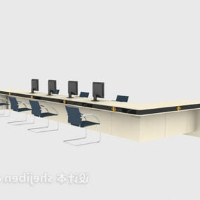 Office Reception Desk L Shaped 3d model