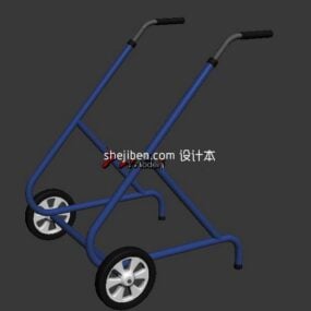Scooter Walking Stick 3d-model