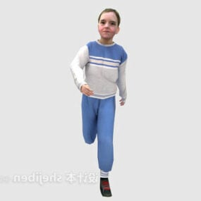 Kid Girl Running 3d model