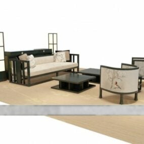 Set Meja Sofa Elegan Model 3d