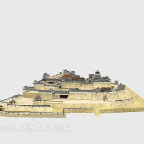 Starożytny budynek Castle Model 3D uszkodzeń