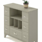 Bedside Table Grey Wooden