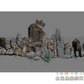 Berglandschap met rots 3D-model