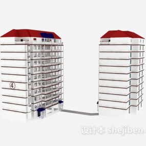 Modello 3d di concetto dell'appartamento dell'edificio residenziale