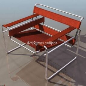 Stainless Steel Fabric Lounge Chair 3d model