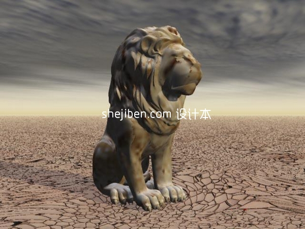 屋外の石のライオンの彫刻