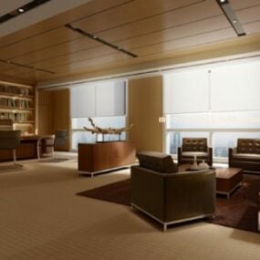 Scène intérieure du bureau du président modèle 3D