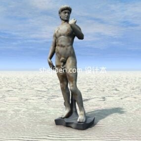 Antiga estátua de David escultura modelo 3D