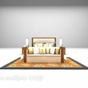 Möbelsäng med dagbädd Matta 3d-modell