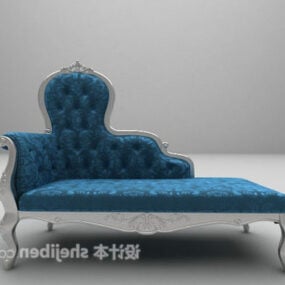 Blue European Style Lounge Chair 3d model