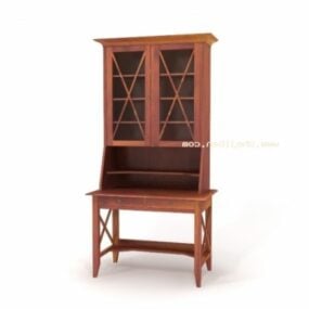 Old Brown Wood Cabinet 3d model