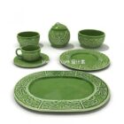 Green Porcelain Tea Cup Set V1