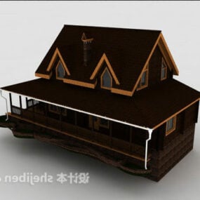 带栅栏的别墅3d模型