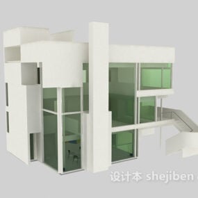 Suburb Wood House 3d model