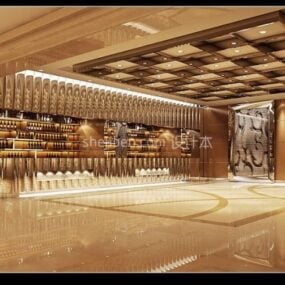 Hotel Restaurant Lobby Interieur Scène 3D-model