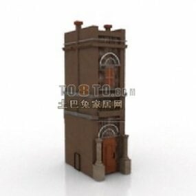 Medeltida Brick Watch Tower 3d-modell