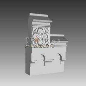 Wall Decoration Arc Windows Carved Style 3d model