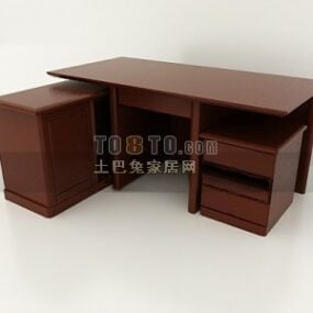 Work Table With Cabinet Drawers 3d model