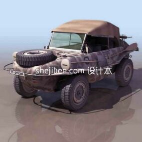 Jeep-Truck mit sicherem Rad 3D-Modell