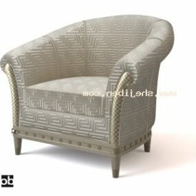 Upholstered Vintage Armchair Old Pattern 3d model