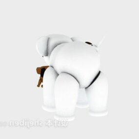 Children White Animal Toy 3d model