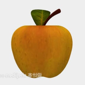Fruit de pomme jaune unique modèle 3D