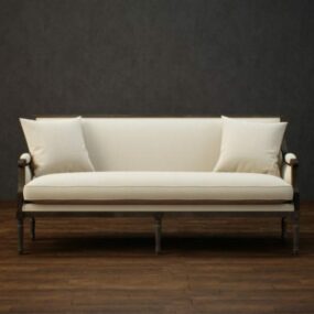 Single Sofa Beige Fabric 3d model