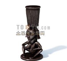 African Figurine Tableware Decoration 3d model
