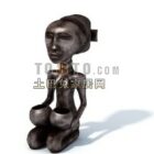 African Brass Figurine Decoration