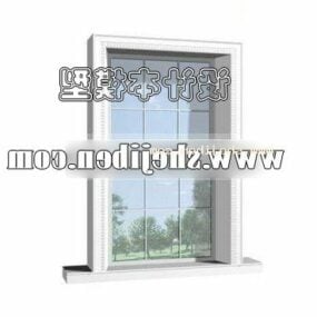 Modello 3d con telaio per finestra in vetro in alluminio