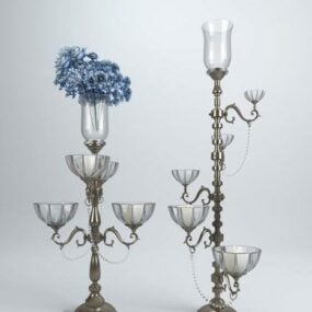 Candlestick Lamp With Metal Cover Stand 3d model