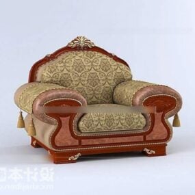 Aasialainen klassinen tuoli antiikkihuonekalujen 3d-malli