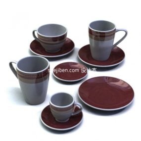 Tea Cup Utensil Set 3d model