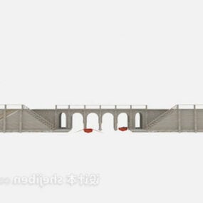 Wooden Bridge Building 3d-modell