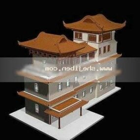 Casa antigua edificio chino modelo 3d