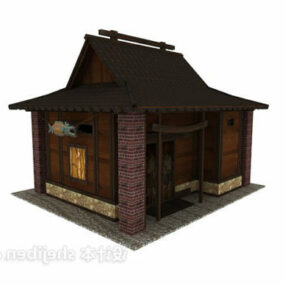 古代茶室房子3d模型