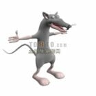 Personaje de ratón de divertidos dibujos animados